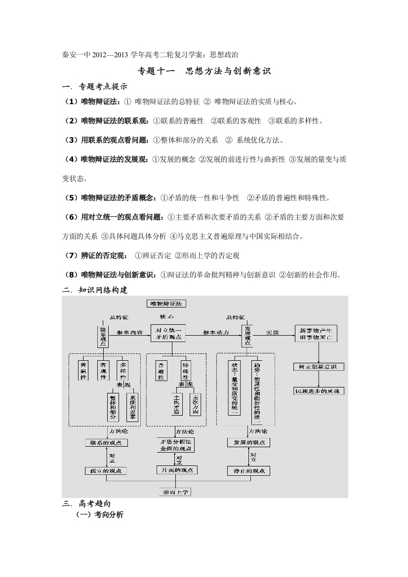 专题十一思想方法与创新意识