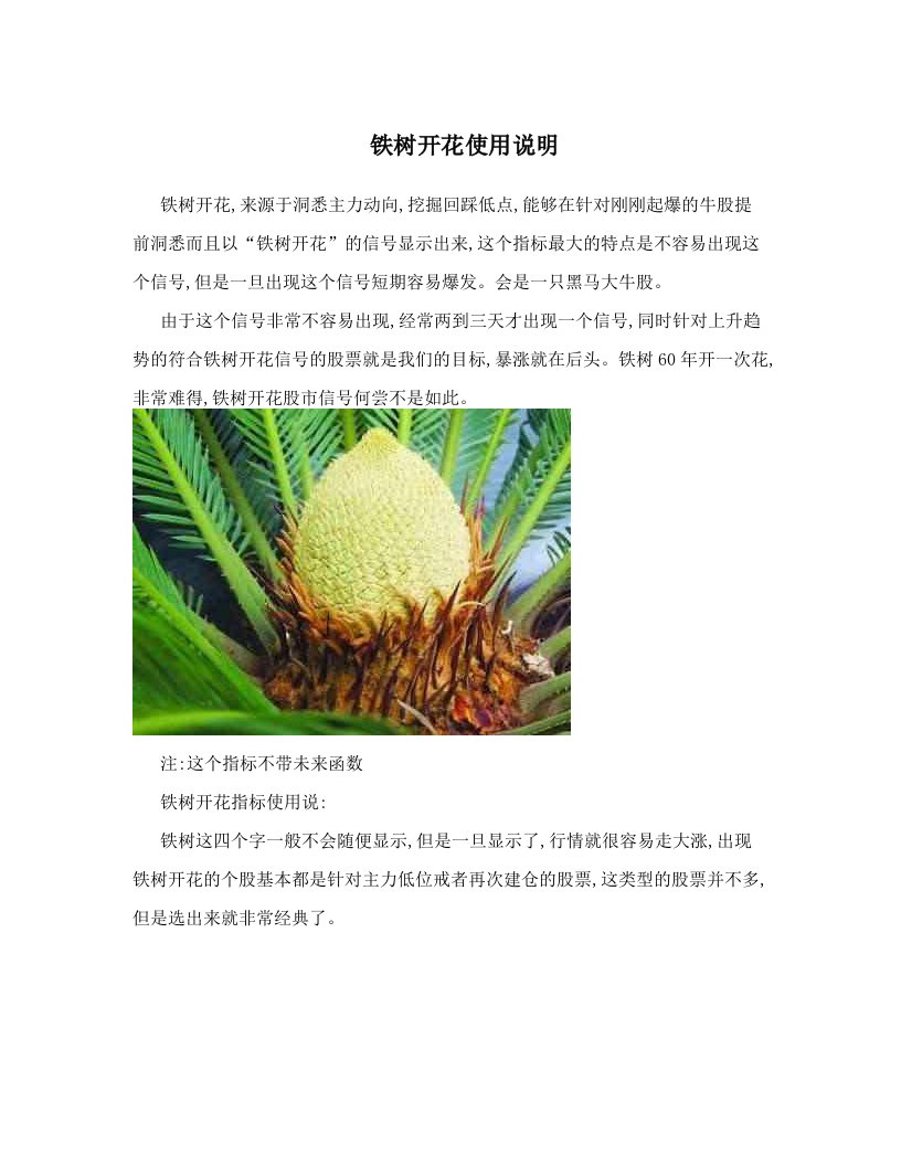 铁树开花使用说明