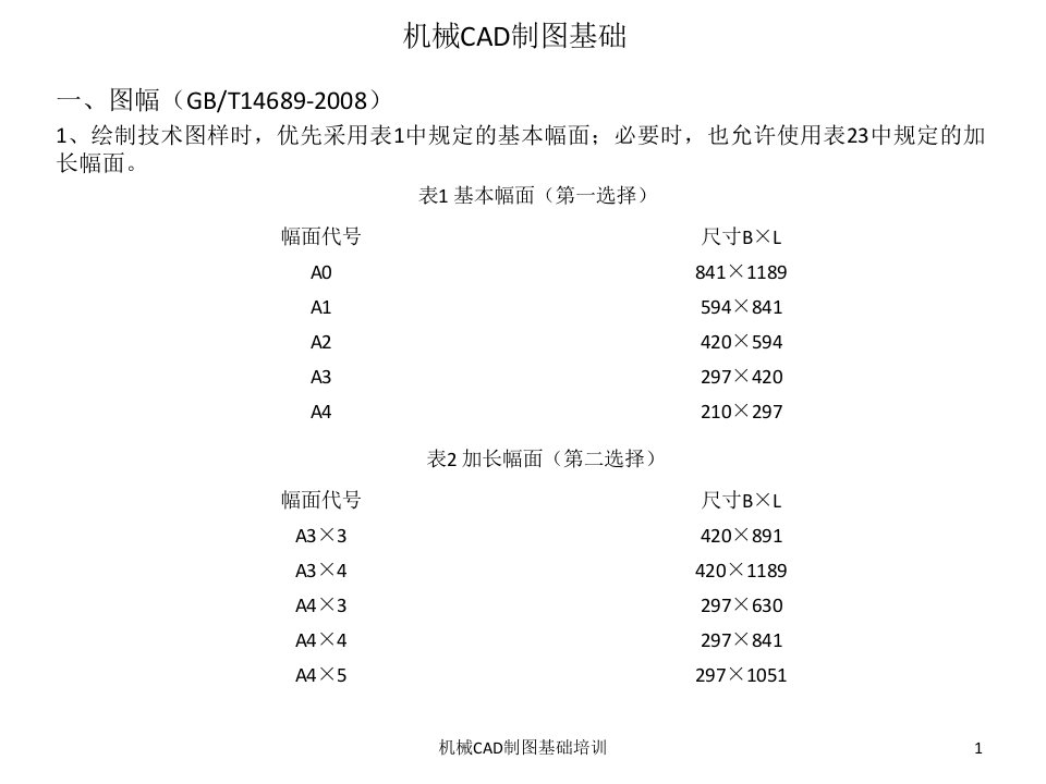 机械CAD制图基础培训PPT课件