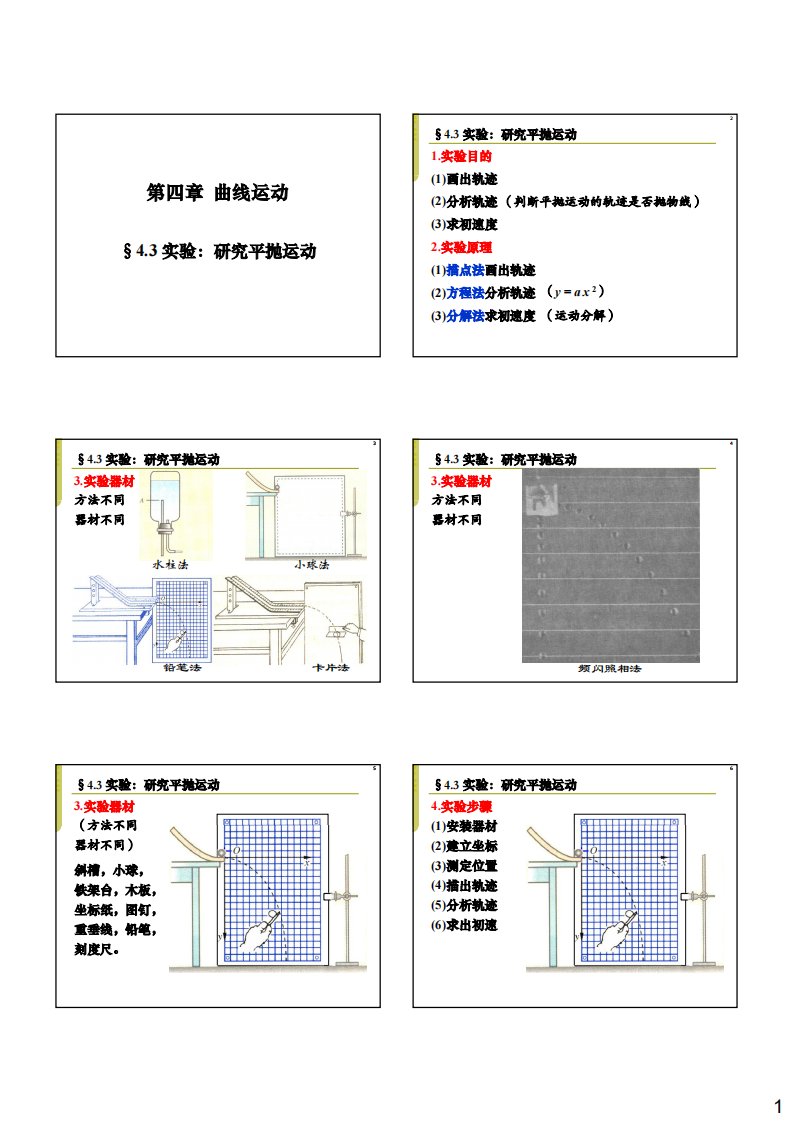 4.3研究平抛运动