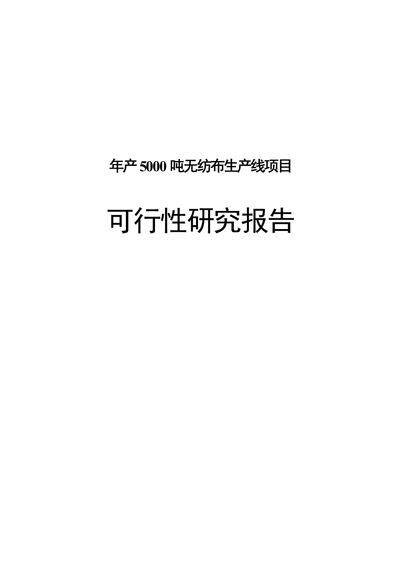 年产5000吨无纺布生产线项目谋划建议书