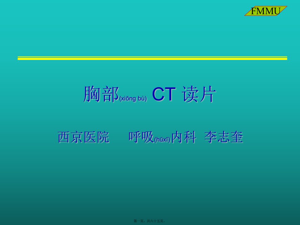 医学专题一CT胸部读片西京医院