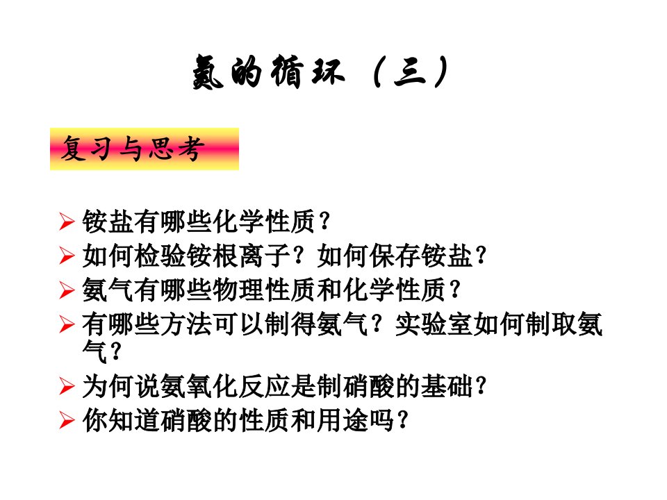 《高二化学氮的循环》PPT课件