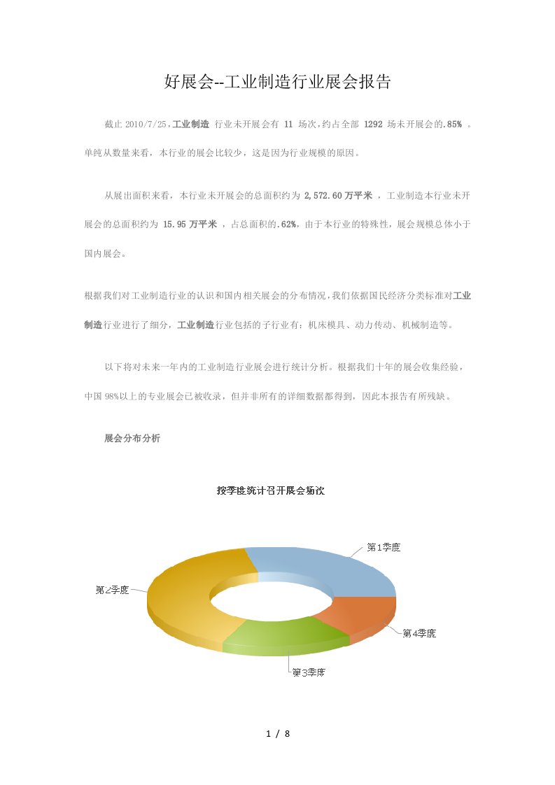 最新工业制造行业展会报告