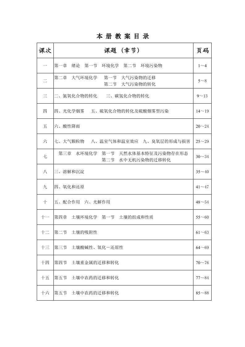 环境管理-环境化学讲稿江苏工业学院