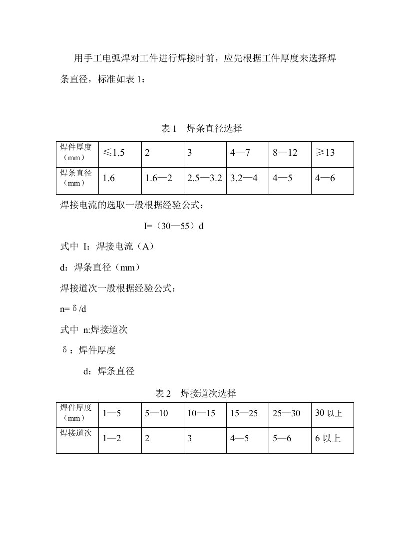 手工电弧焊板厚与焊接道次关系报告