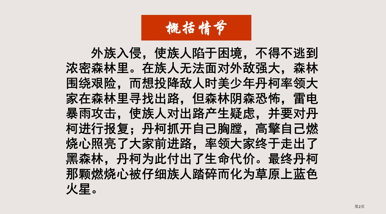 丹柯主题小说的灵魂市公开课一等奖省优质课获奖课件