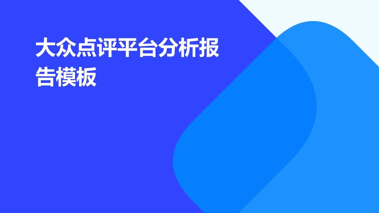 大众点评平台分析报告模板