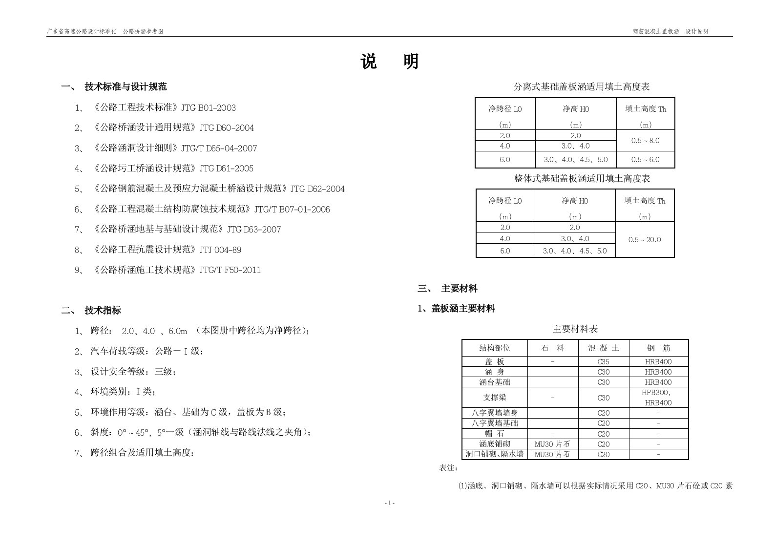 盖板涵设计说明