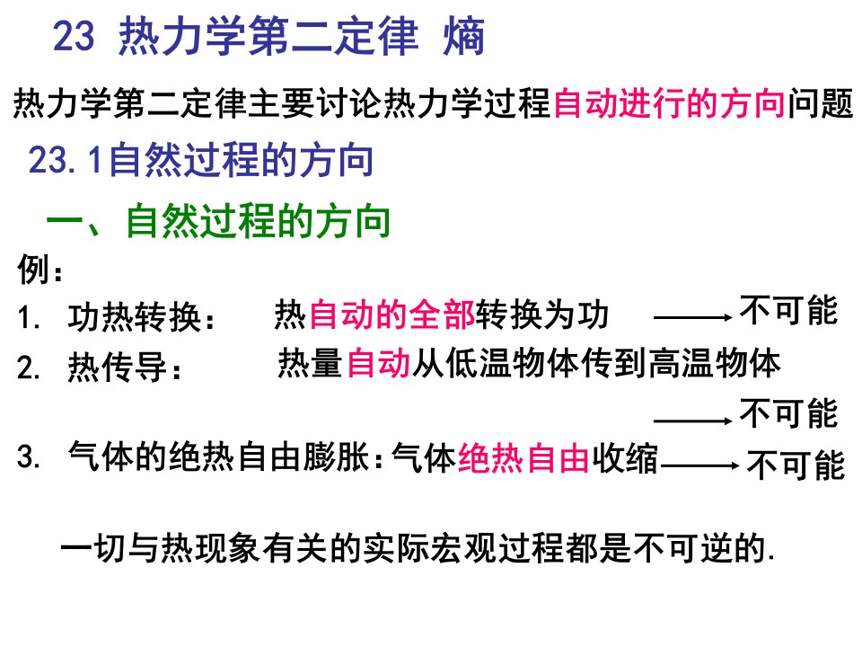 热力学第二定律熵