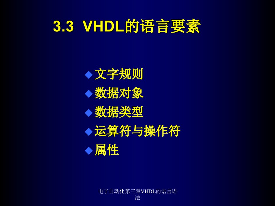 电子自动化第三章VHDL的语言语法课件