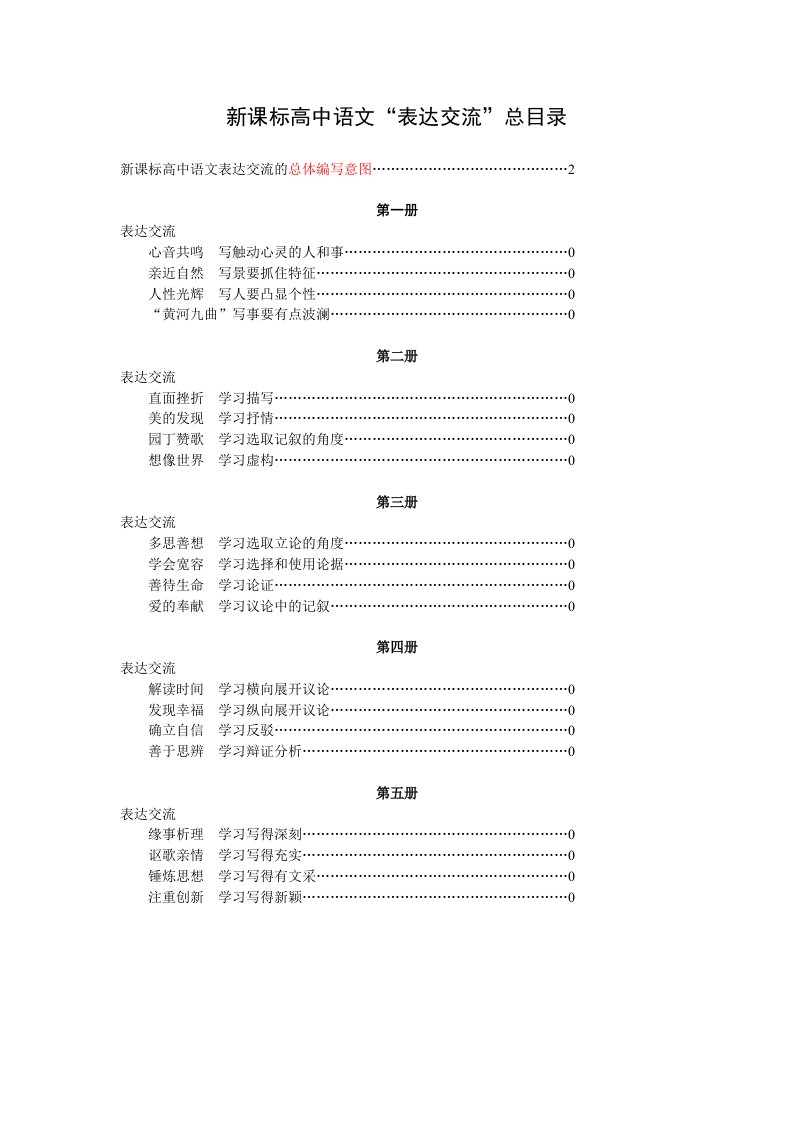 新课标高中语文表达与交流梳理材料陈永祥