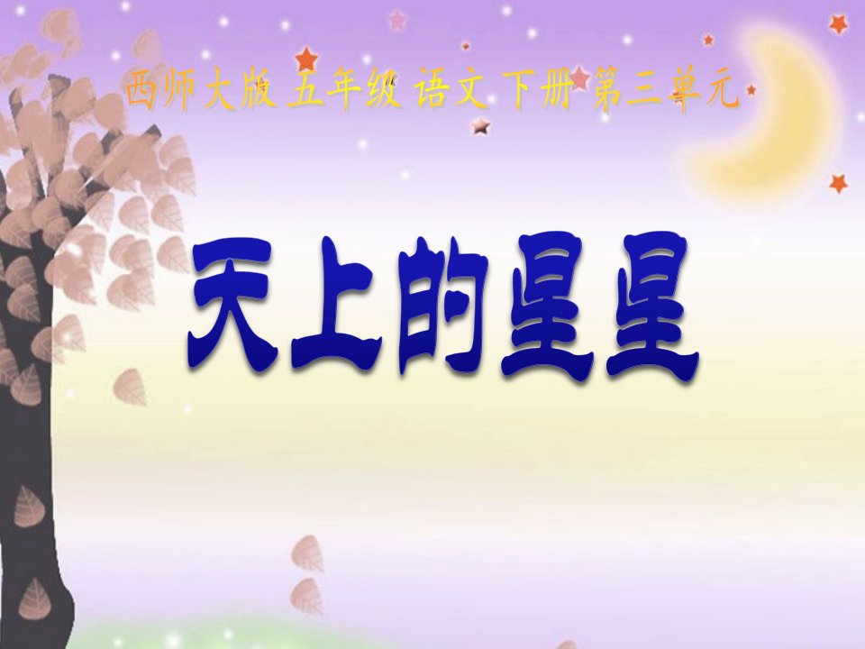 西师大版小学五年级语文下册第11课《天上的星星PPT课件》