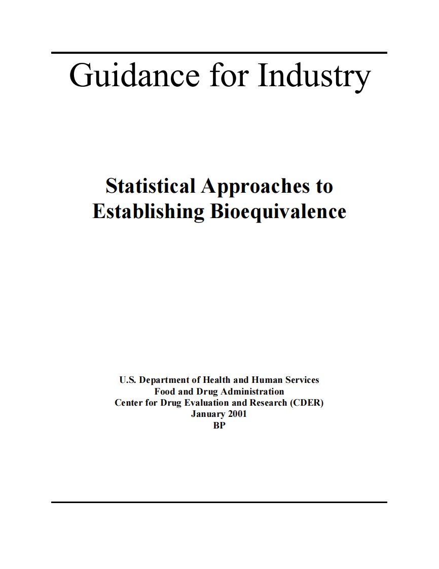 fda生物等效性统计方法
