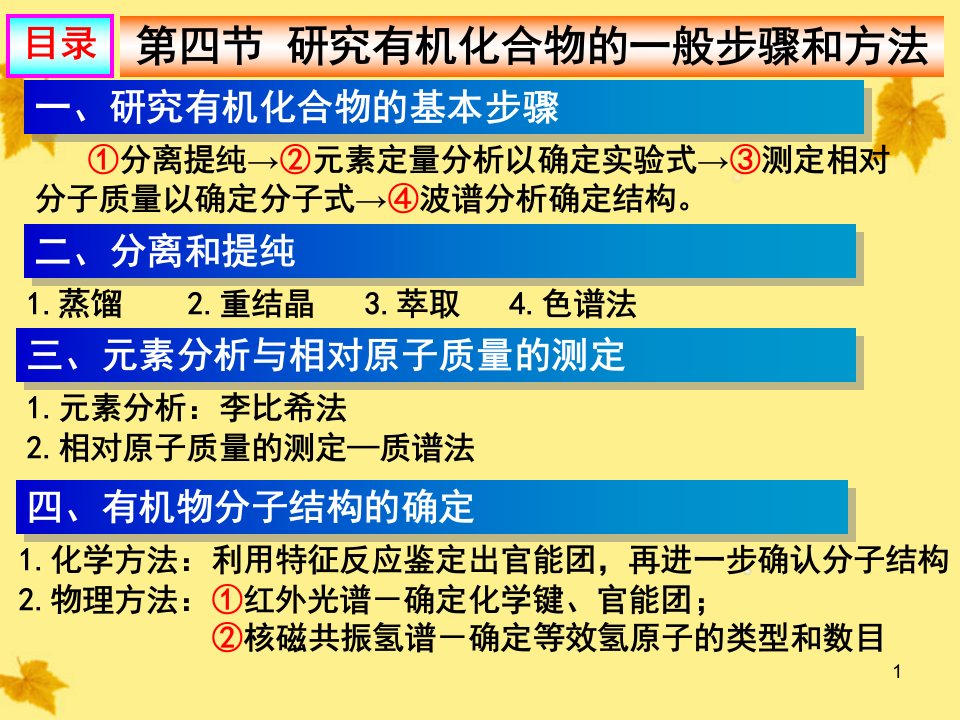 研究有机化合物的一般步骤和方fa