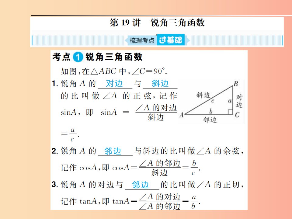 安徽省2019年中考数学总复习