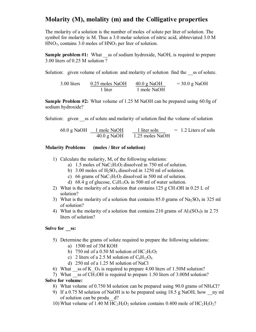 Molarity