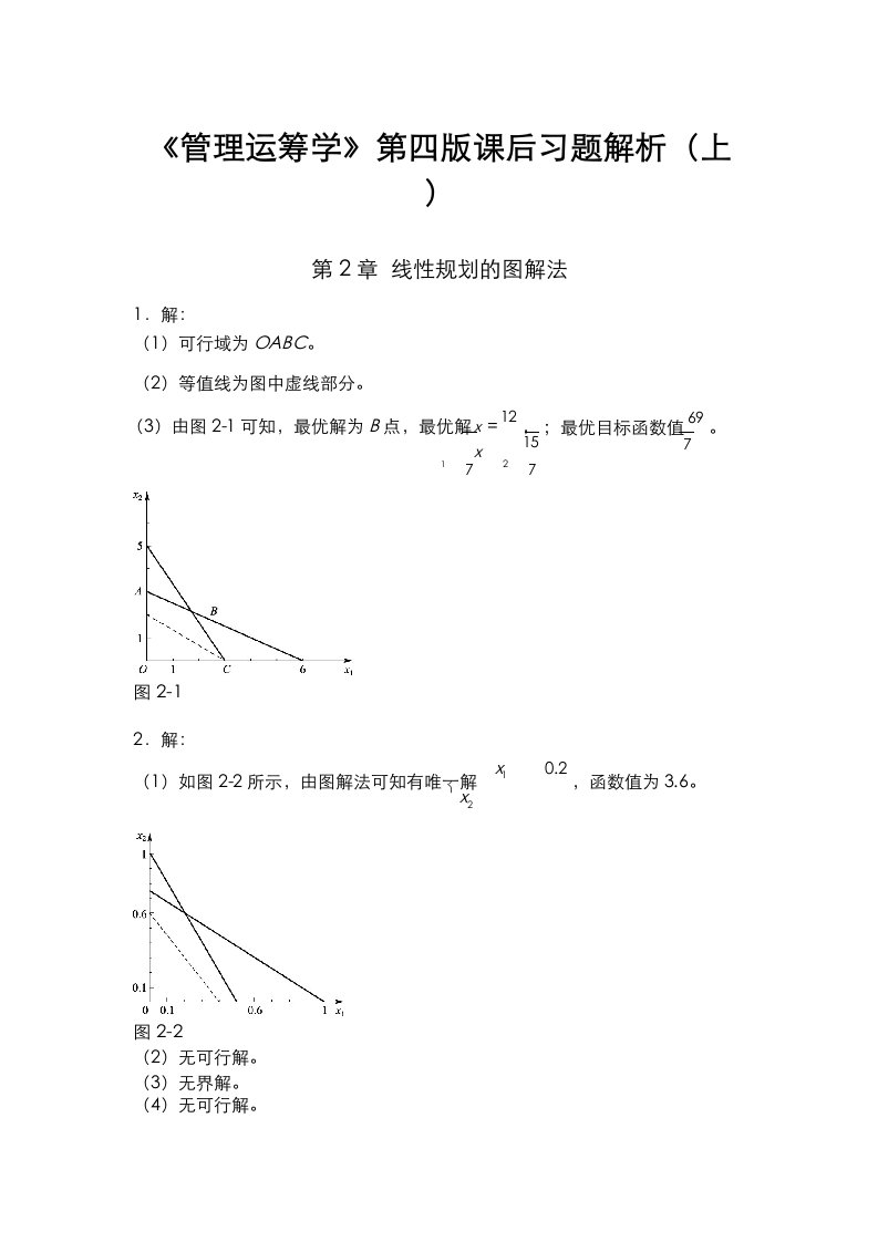 管理运筹学第四版课后习题答案