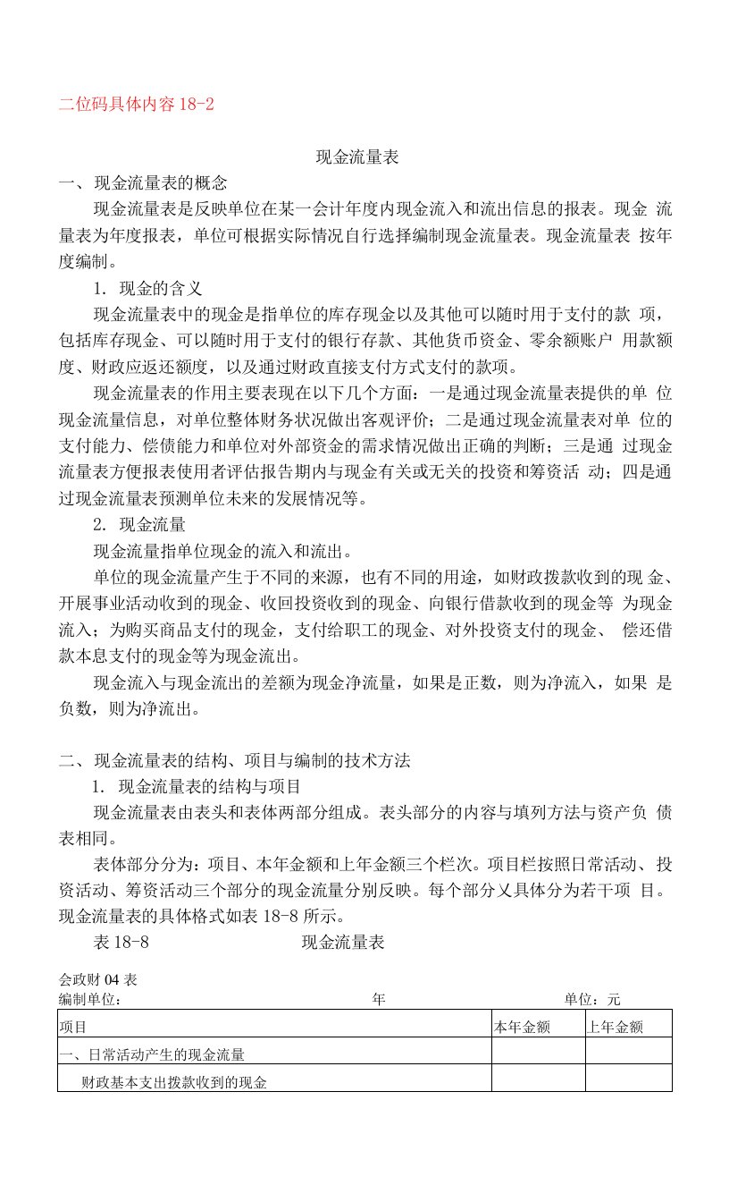 政府会计教学资源-现金流量表