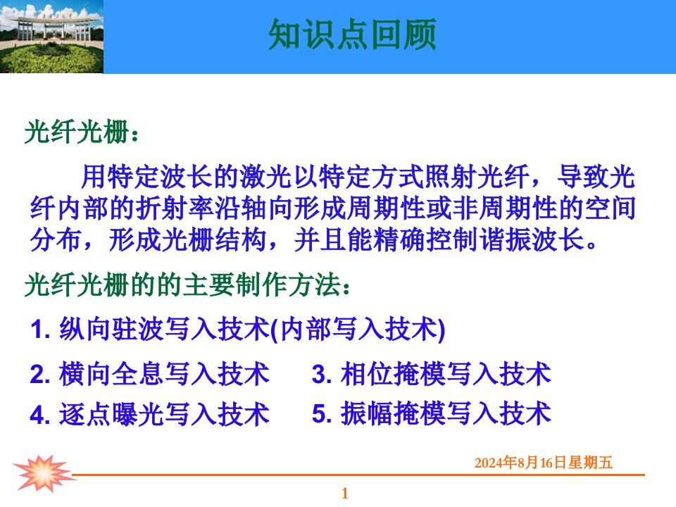 光钎通信器件光纤光栅原理及应用