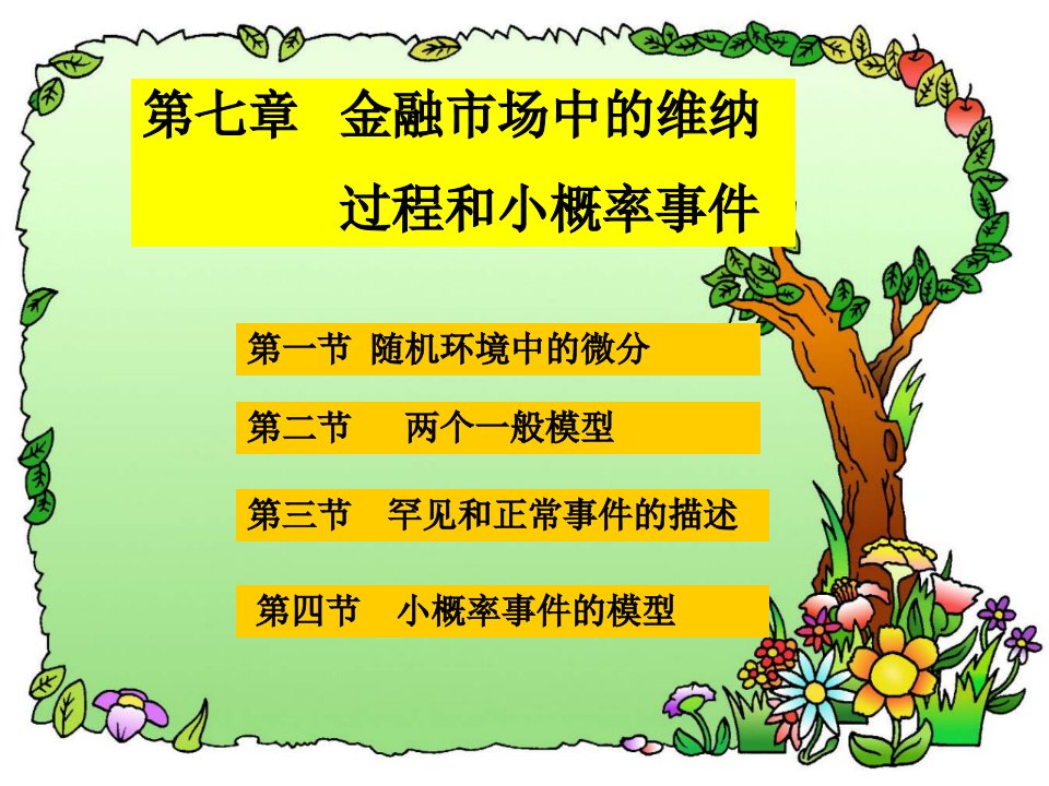 第八章金融市场中的维纳过程和小概率事件