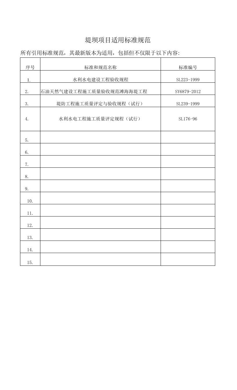 5.堤坝项目适用标准规范（孤东）改