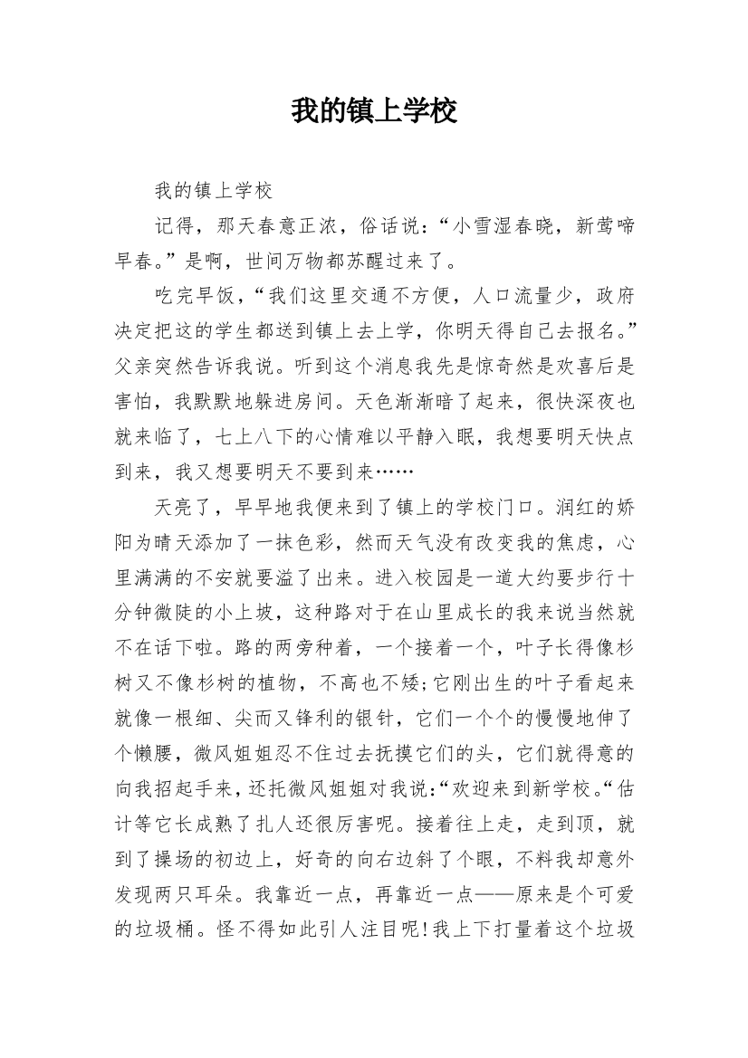 我的镇上学校