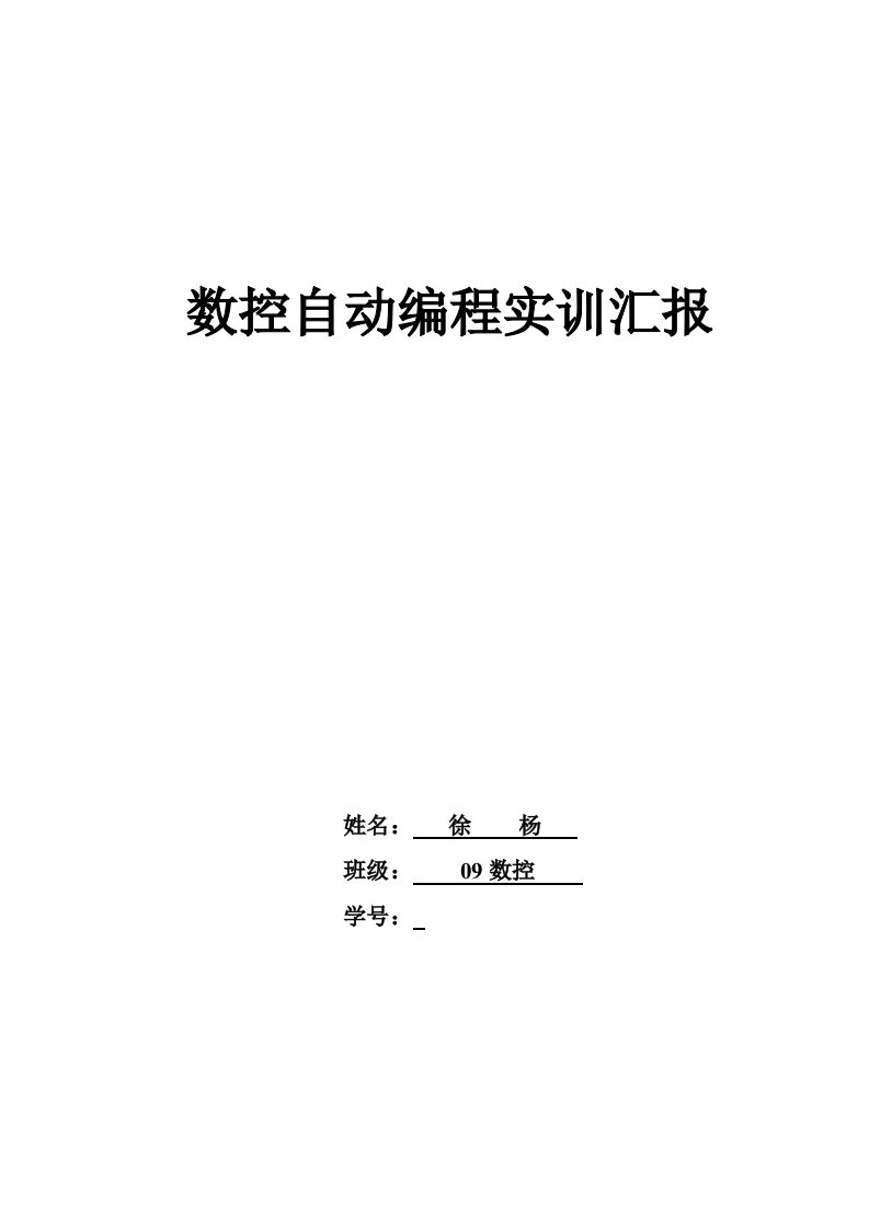 数控自动编程实训总结报告范文