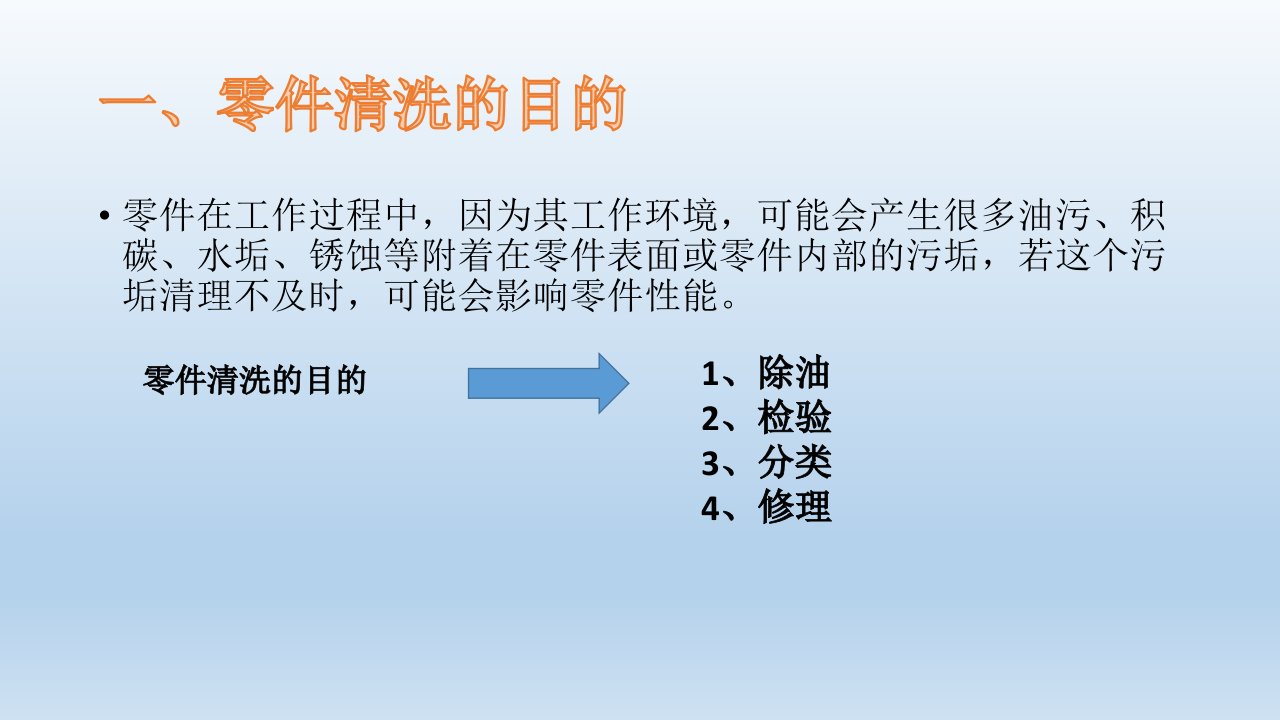 汽车修理基础知识零件清洗ppt课件