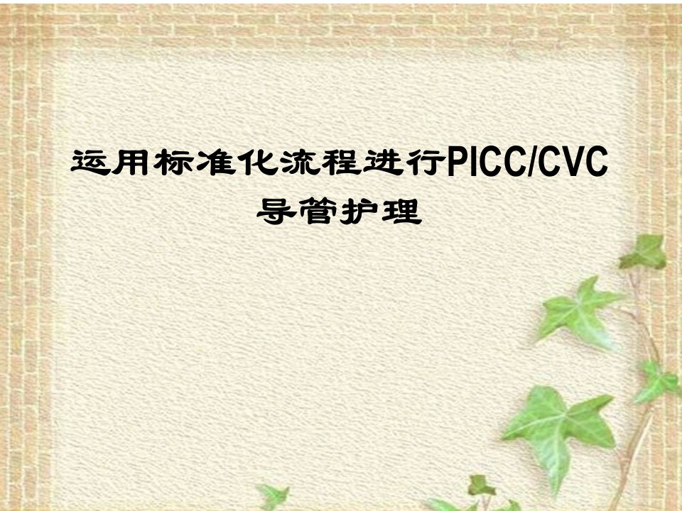 CVC导管护理ppt课件