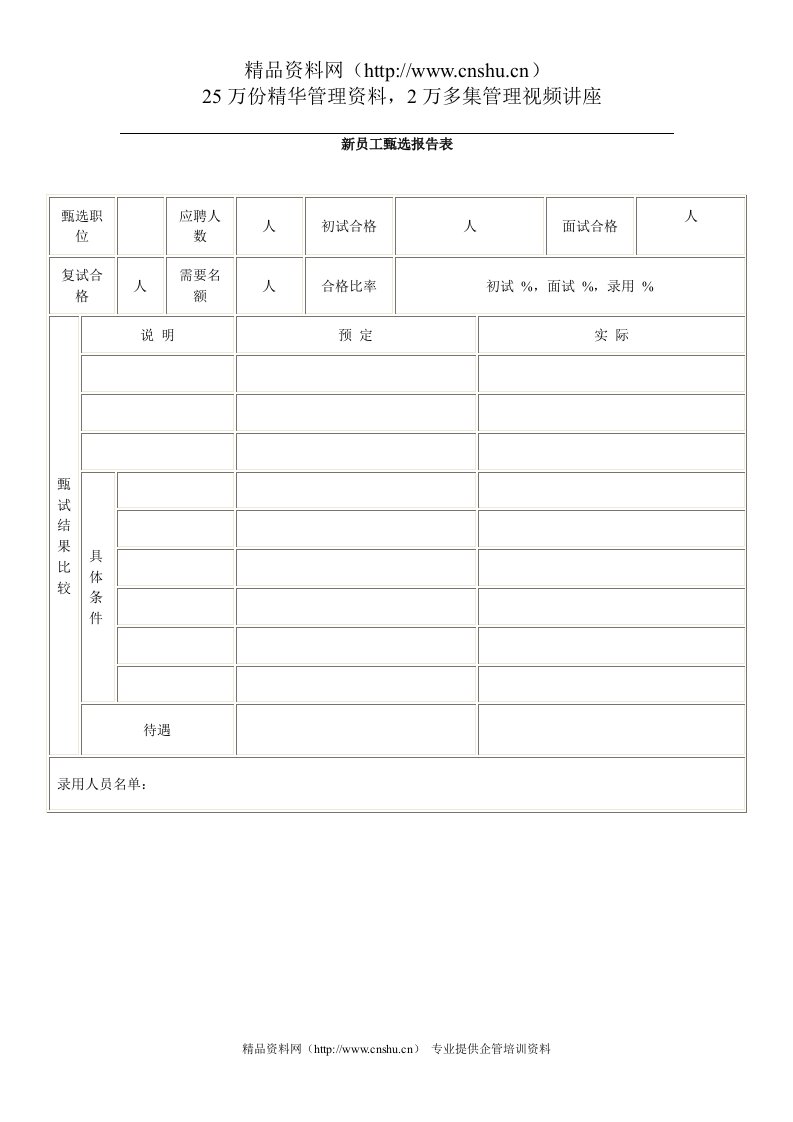 新员工甄选报告表(2)