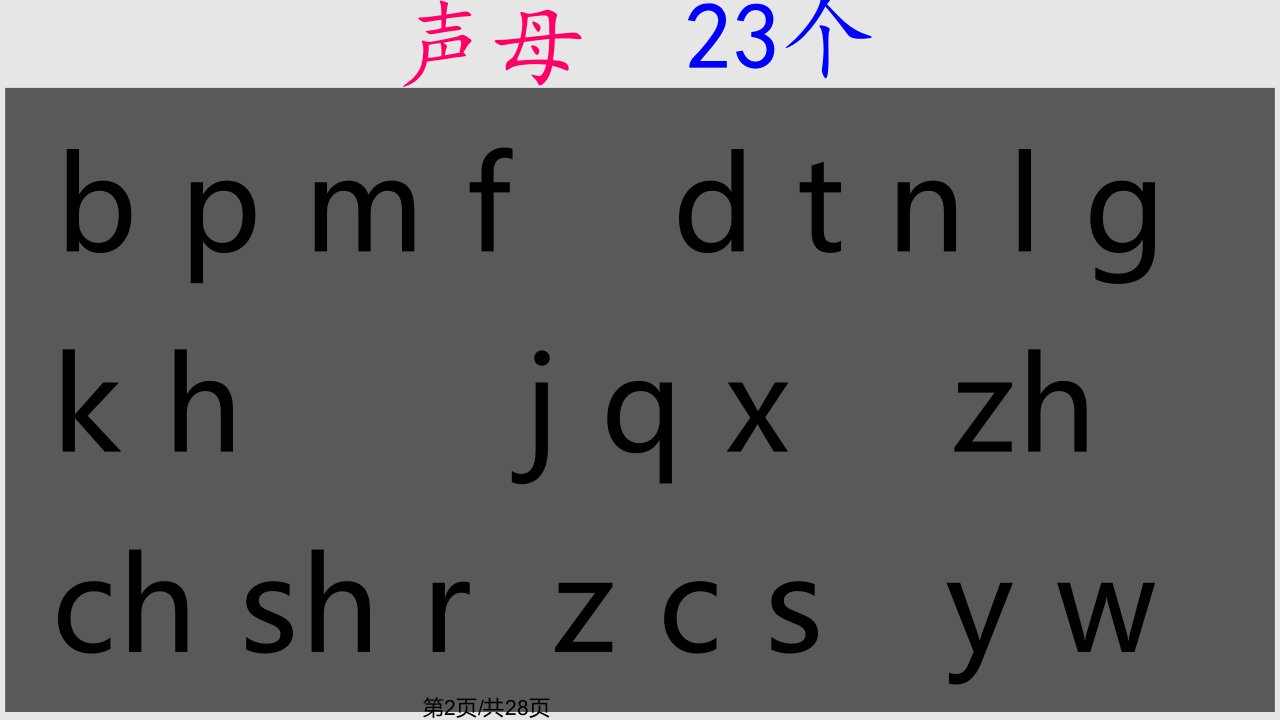 部编人教小学一年级语文上册汉语拼音总复习