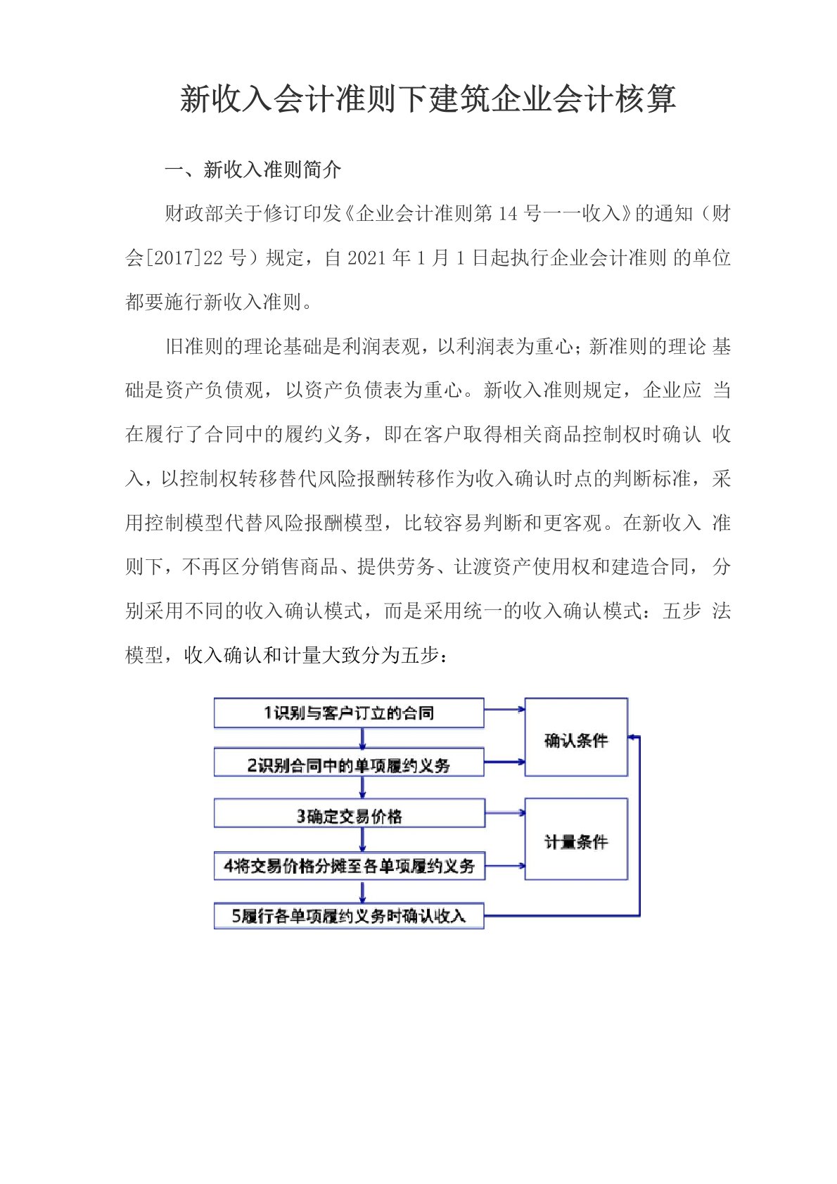 新收入会计准则下的建筑企业会计核算