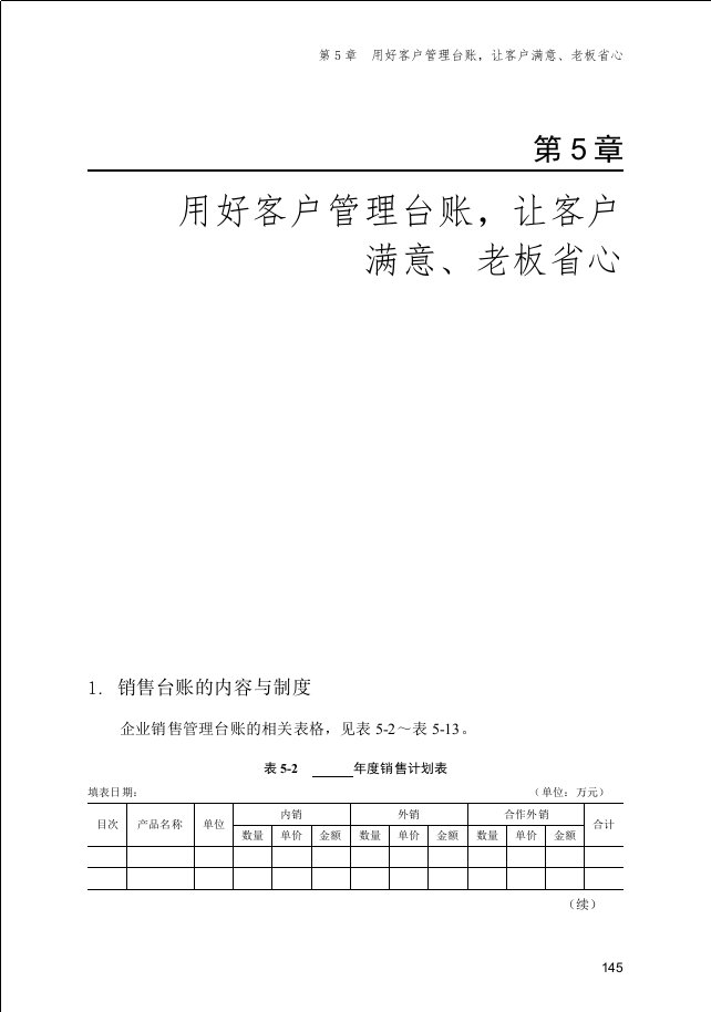 第5章用好客户管理台账,让客户满意、老板省心