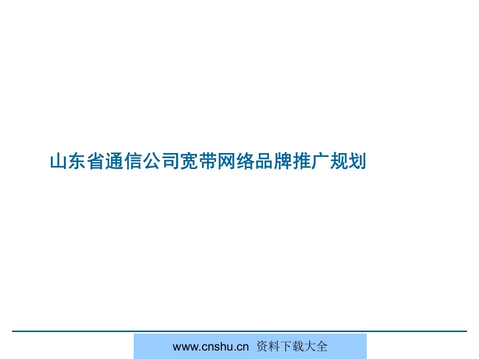 山东省通信公司宽带网络年品牌推广方案--1921@msn.cn