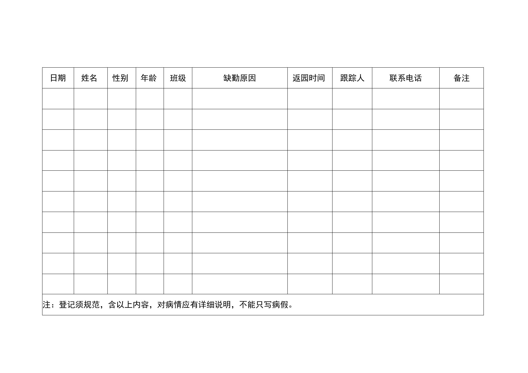 防疫登记表