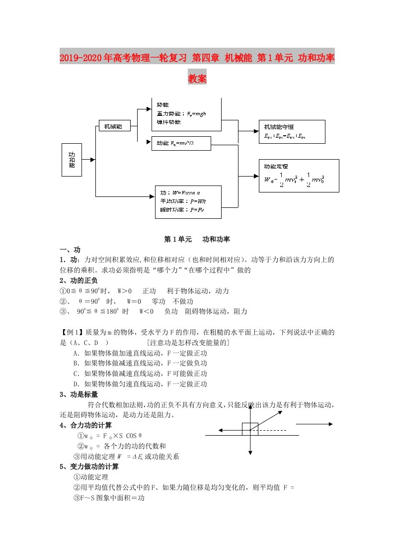 2019-2020年高考物理一轮复习