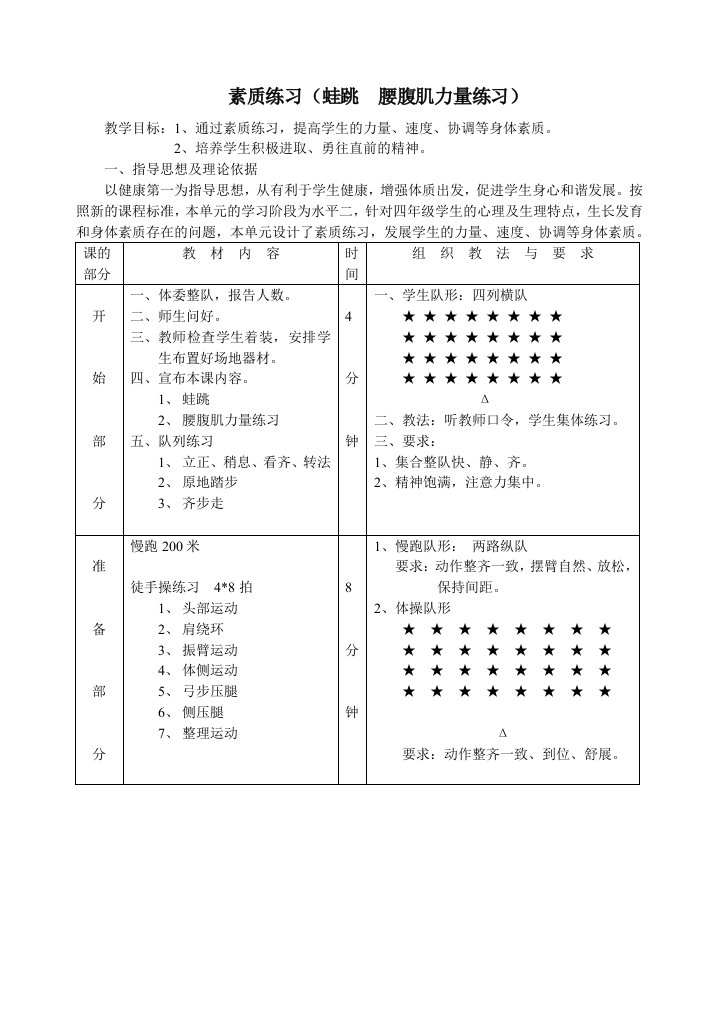 素质练习（蛙跳