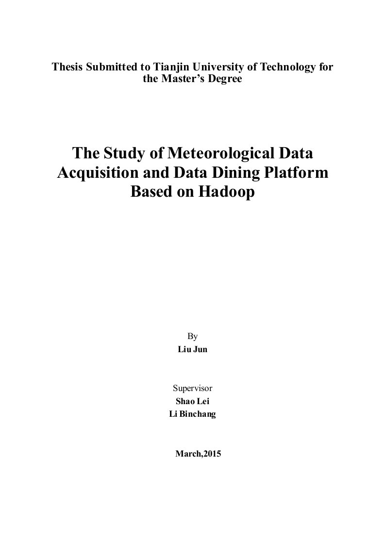 基于Hadoop技术的气象数据采集及数据挖掘平台的研究分析-控制工程专业论文
