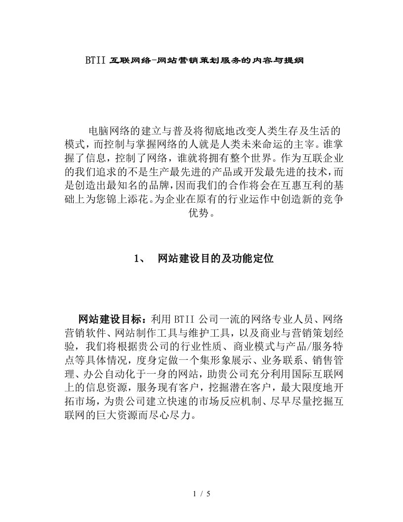 互联网络-网站营销策划服务分析