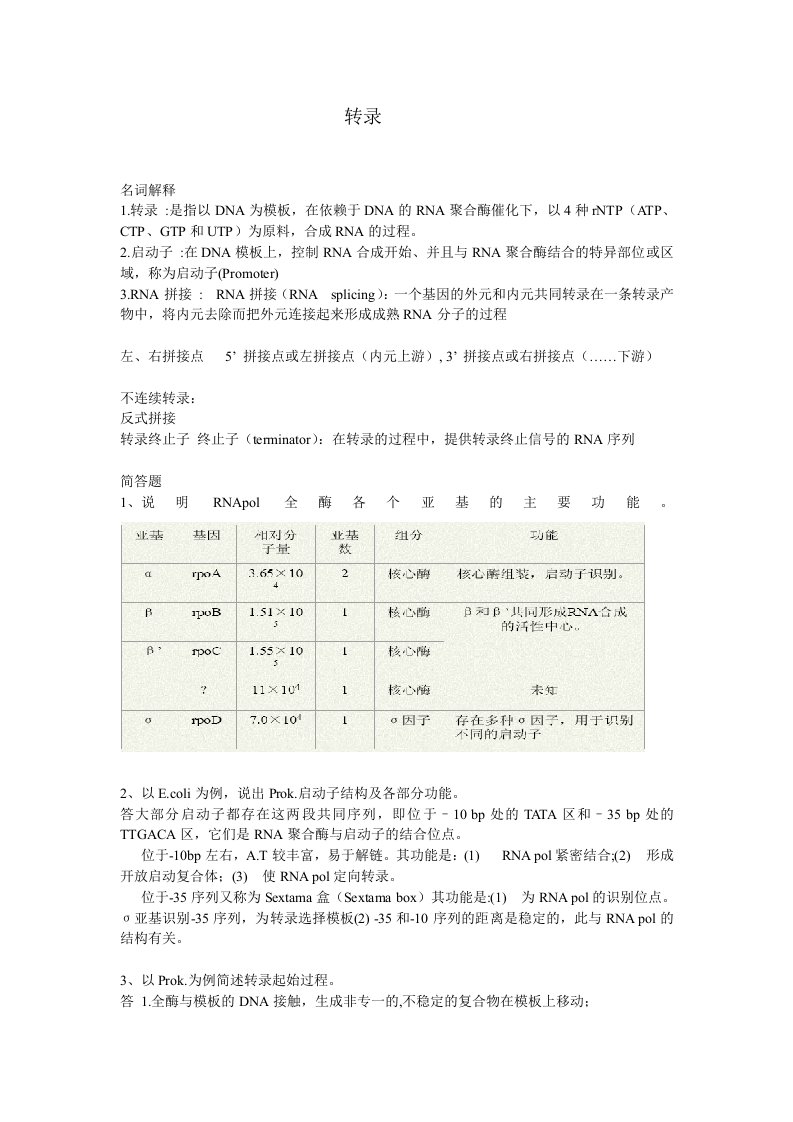 分子生物学转录