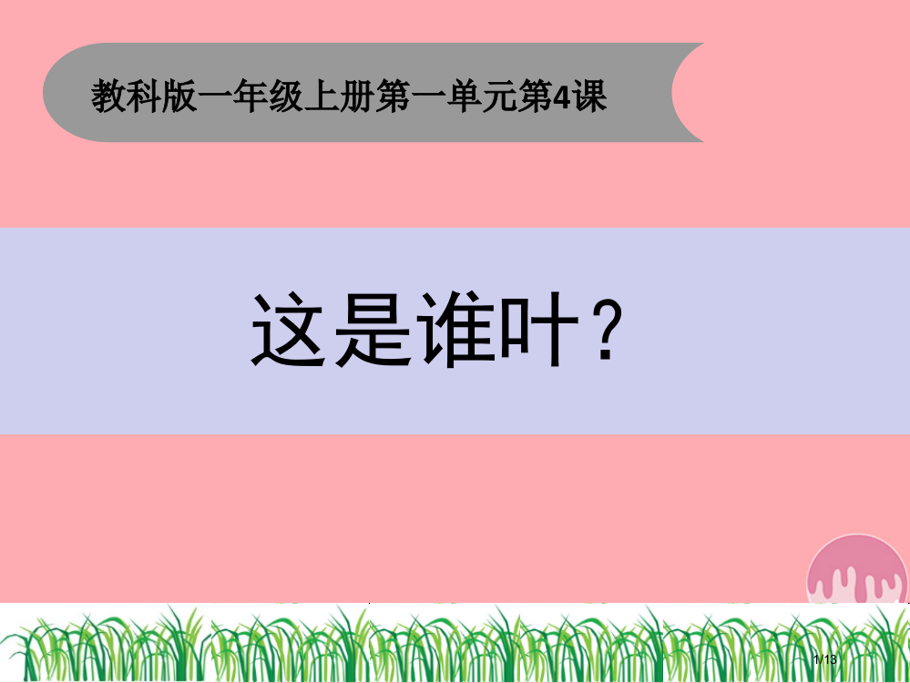 一年级科学上册14这是谁的叶全国公开课一等奖百校联赛微课赛课特等奖PPT课件