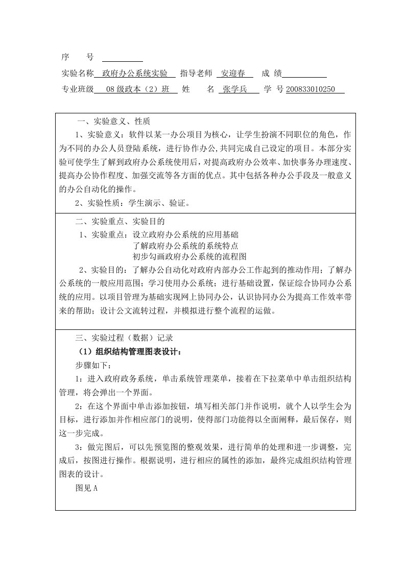 办公系统实验报告