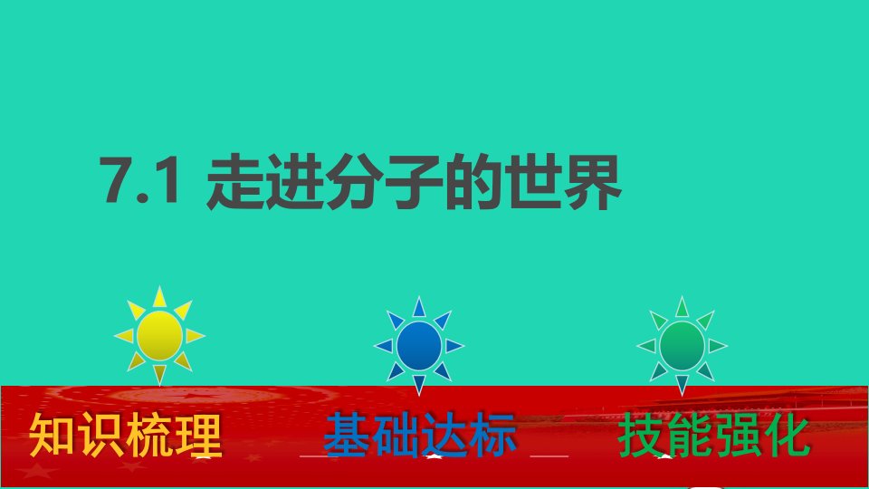 八年级物理下册7.1走进分子的世界课件新版苏科版