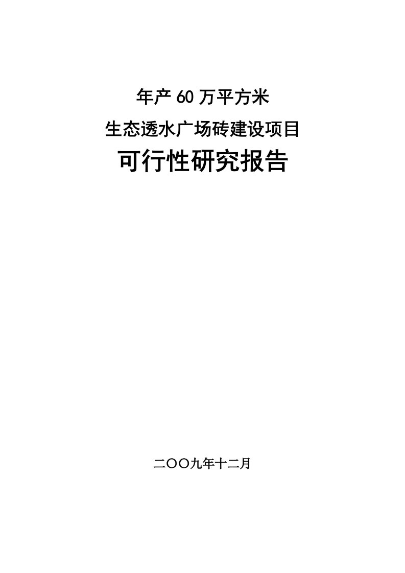 年产60万平方米生态透水广场砖建设项目可行性研究报告(doc