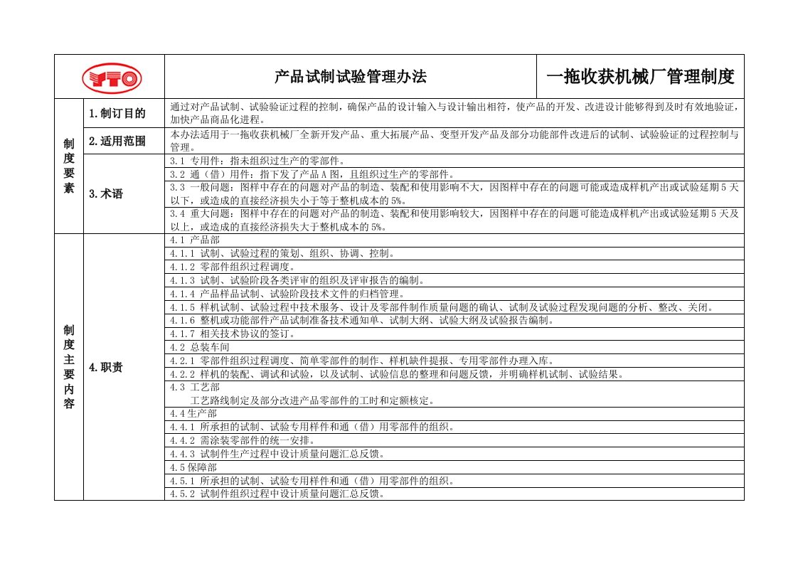 产品试制试验管理办法