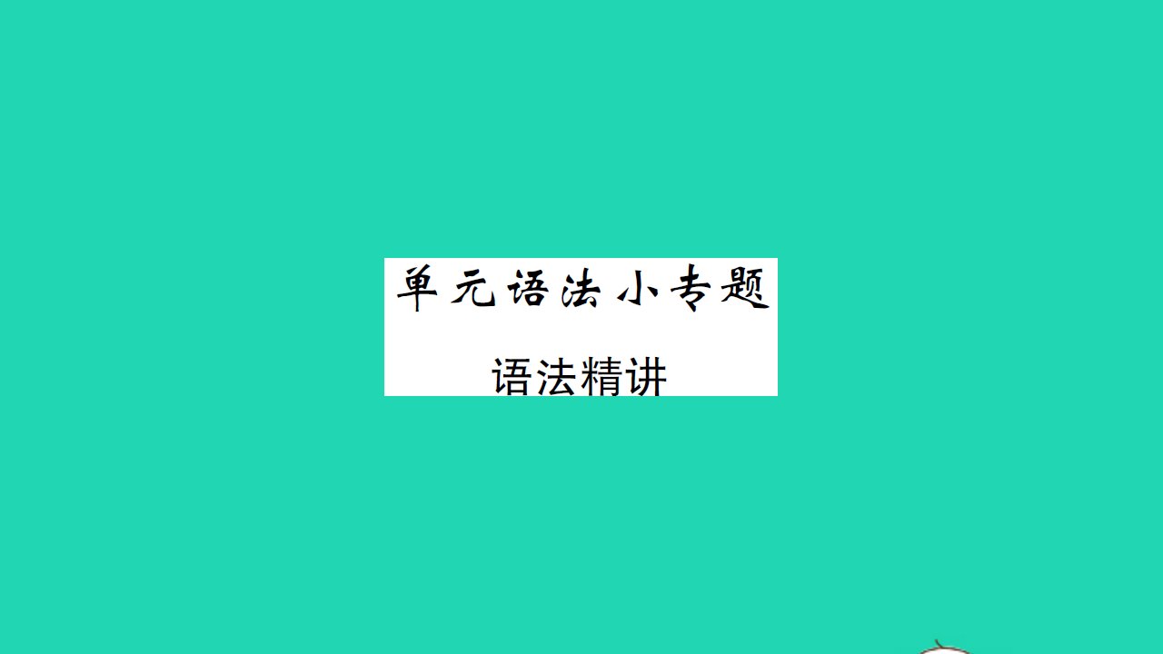 2021七年级英语上册Unit3BodyPartsandFeelings单元语法小专题习题课件新版冀教版