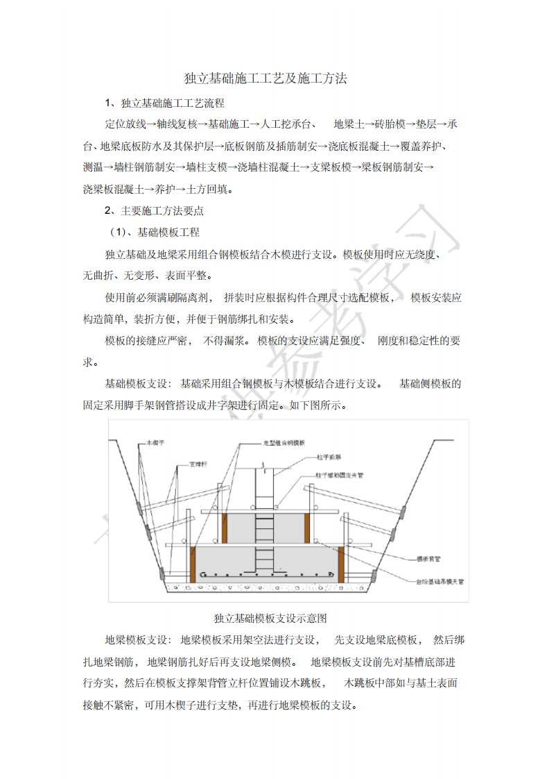 独立基础施工工艺及施工方法-4页