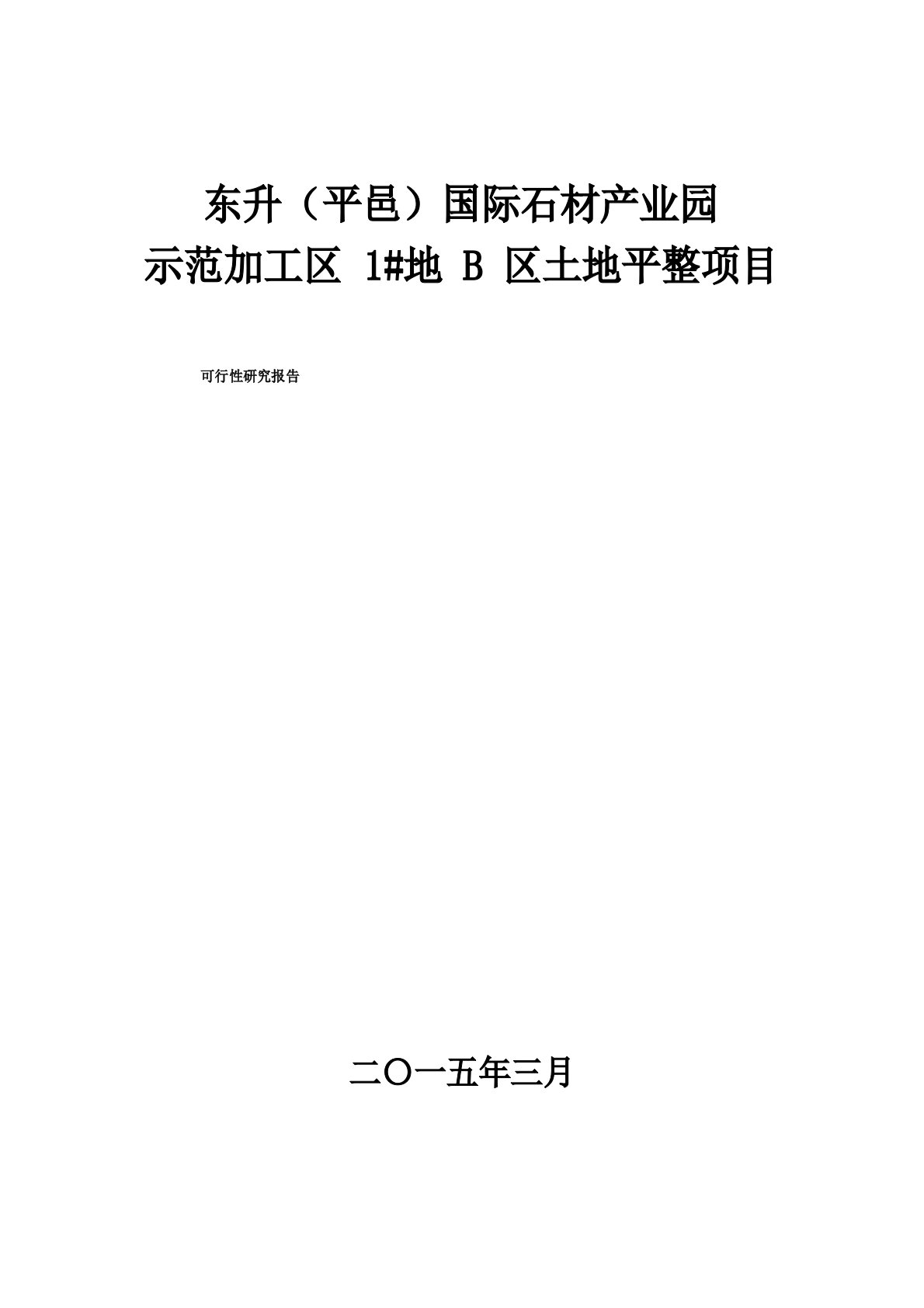 土地平整项目可行性研究报告