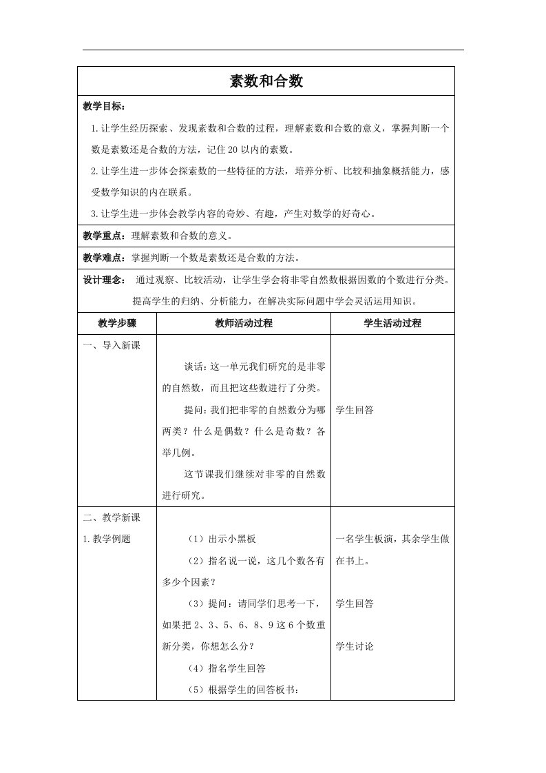 苏教版四年级下册《素数和合数》之一